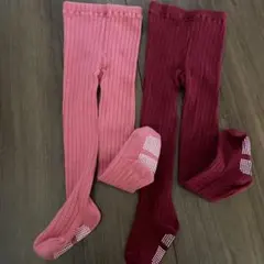 リブ編みベビータイツ2色セット