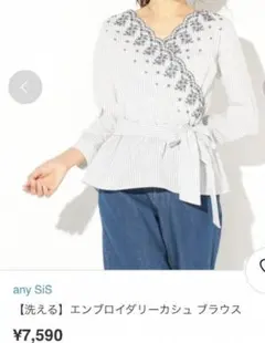 エニィスィス　洗えるエンブロイダリーカシュブラウス