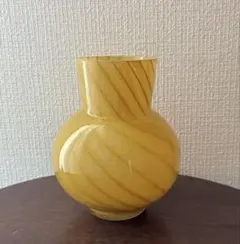 アビちゃん様専用新品 | フラワーベース a |ガラス製 |黄色|マーブル|花瓶