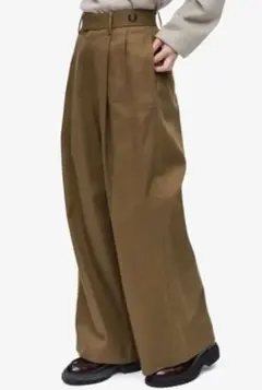 FRED PERRY ブラウン ワイドパンツ