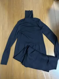 UNIQLO ネイビー タートルネックニットワンピース L