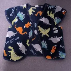 恐竜柄 ベビーベスト サイズ80　フリース