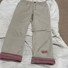 Chum チェック柄裾付き長ズボン130