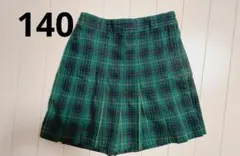140 UNIQLO チェック プリーツ キュロット グリーン