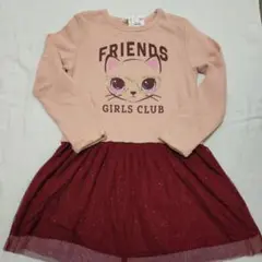 H＆M 猫イラストのワンピース 120/130