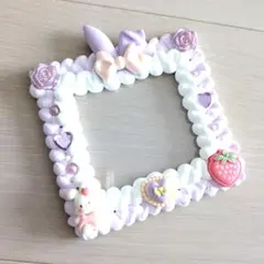 【訳あり】ホイップデコ　硬質トレカケース　紫×ホワイト　ましかくフォトサイズ