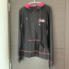 Barbie ラッシュガード パーカー ブラック　L バービー　ロゴ総柄