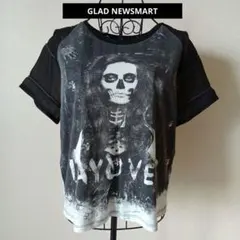 GLAD NEWSMART スカルプリント 半袖Tシャツのサムネイル