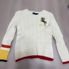 訳あり❗️ラルフローレン　ホワイト ケーブルニットセーター