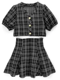 GRL カーディガン×ミニスカートチェック柄ツイードセットアップ[sm246]