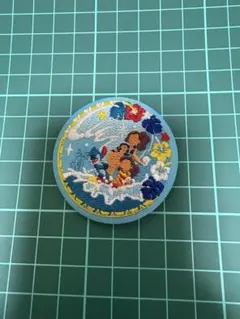 ディズニー刺繍缶バッジ　ディズニー　スティッチ　バンダイ