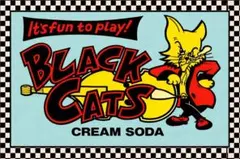 激レア!!　美品　BLACK CATS　ブラックキャッツ 　ブリキ　 丸看板 激レア!! 美品 懐かしの BLACK CATS ブリキ 丸看板 【公式通販】