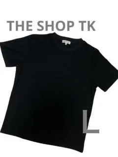 THE SHOP TK ジャガード織り 半袖Tシャツ ブラック Lサイズ