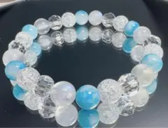 ラリマー ムーンストーン 水晶 天然石ブレスレット