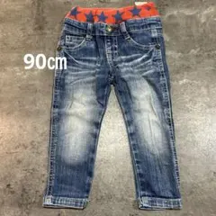 JUNK STORE デニムパンツ 90cm 星柄リブ