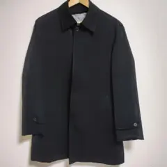 ブラック ステンカラーコート　キルティングインナー付