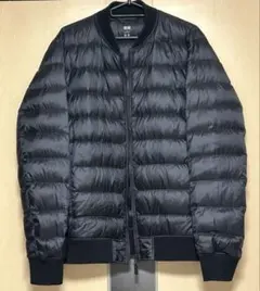 ユニクロUNIQLO ウルトラライトダウン リブブルゾン ブラック L