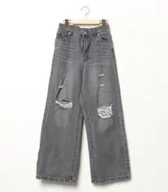 moment+　ワイドデニム　ダメージ　Lサイズ