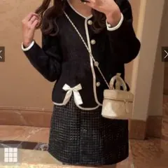 ハイウエストツイードタイトミニスカート[gc224]