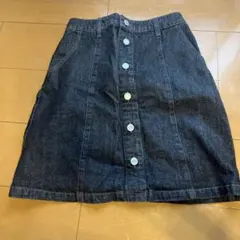 ダークデニム ボタンフロント ミニスカート