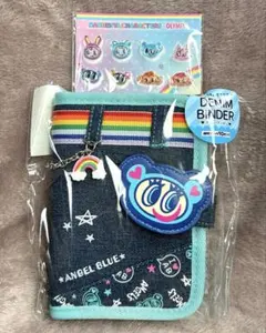 【匿名発送】エンジェルブルー　デニムバインダー　シール帳　オリンピア限定