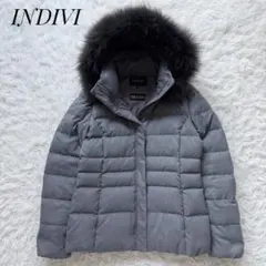 3WAY⭐︎INDIVI ダウンジャケット グレー ラクーンファー 38(M相当)