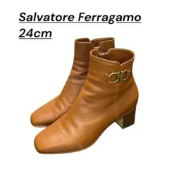 サルヴァトーレフェラガモ　ショートブーツ　ガンチーニ　ブラウン　6 1/2