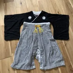 ストライプ柄 ベビー着物風ドレス 90サイズ　袴