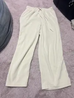 クリーム色 Lサイズ ウエストゴムパンツ