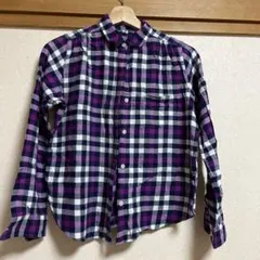 丸襟チェックシャツ