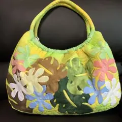 ハワイアンキルト　トートバッグ　黄色