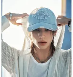 新品タグ付き】Stray Kids ヒョンジン着用 GUESSデニムキャップ - メルカリ
