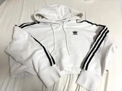 adidas originals ホワイト クロップドパーカー