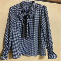 ミッシュマッシュ　ボウタイ長袖ブラウス