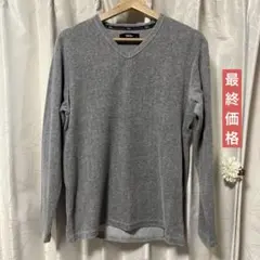 グレー Vネック Mサイズ 長袖カットソー
