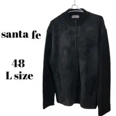 【santa fe】 Lサイズ・ウールジップ ジャケット ・48(L)・ブラック