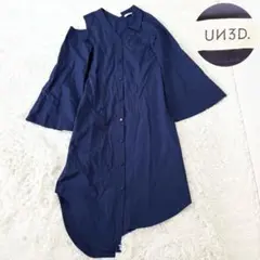 UN3D. アンスリード アシンメトリー オープンショルダー ワンピース