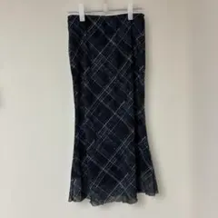 SHEIN シーイン チェック柄フレアスカート マーメイド