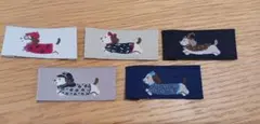 犬 刺繍タグ 42枚セット ハンドメイド素材