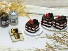 ミニチュアスイーツ♡プティフール♡アポロ♡樹脂粘土♡ミニチュアケーキ