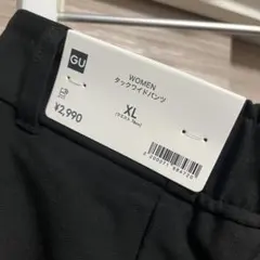 GU タックワイドパンツ　ブラック