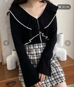 MAJESTIC LEGÓN パピヨンフリルリプニット