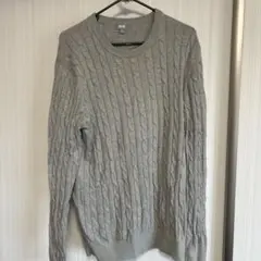 UNIQLO ケーブルニット セーター グレー L