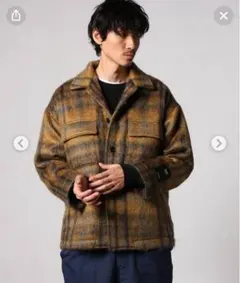 【即完売/定価約7万】Trisect モヘアシャギーチェックブルゾンのサムネイル