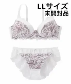 未開封品 ノンワイヤー ブラショーツセット マットサテン×ホワイトシアー総レースのサムネイル
