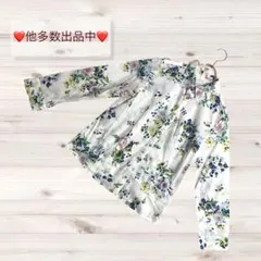 日本製❗️【H・L コートダジュール】花柄シャツ 白 レディースM綿100%