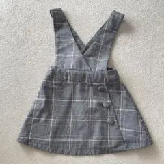 グレー系チェック ジャンバースカート