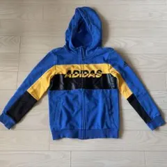 adidas パーカー 130cm 青/黒/黄