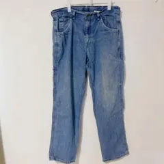 KEY キー　無地 デニムペインターパンツ ストレート W36 青 綿 アメカジのサムネイル