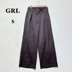 グレイル ワイドパンツ タック S ハイウエスト スラックス きれいめ ブラウン